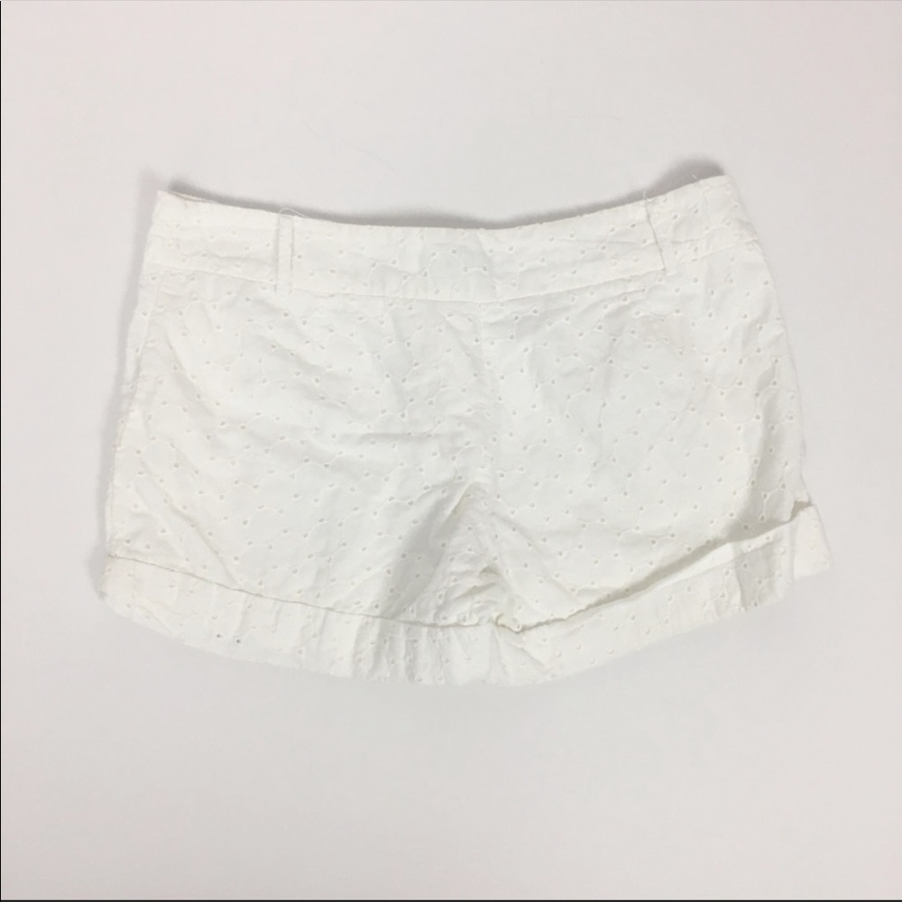 Bar III Short Size Small White Eyelet Cuffed Shorts Summer Cotton - Picture 5 of 8